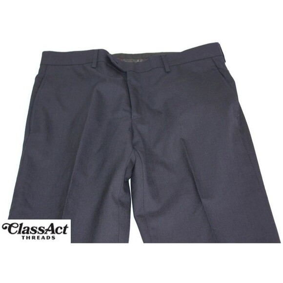 Ralph Lauren Total Comfort Wool Pant Blue Flat Fronts Tag Sz 32X27 (34X27) - Picture 7 of 9